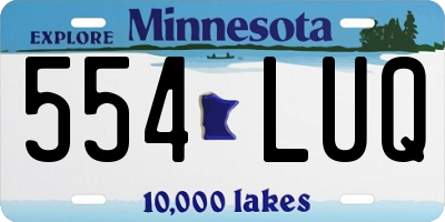 MN license plate 554LUQ