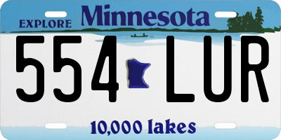 MN license plate 554LUR