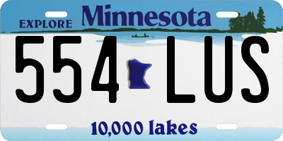 MN license plate 554LUS