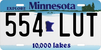 MN license plate 554LUT