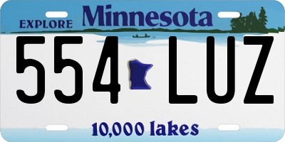 MN license plate 554LUZ