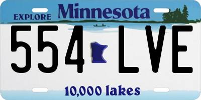 MN license plate 554LVE
