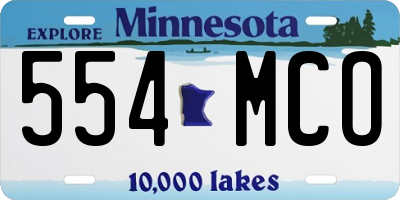 MN license plate 554MCO