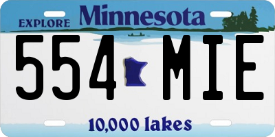 MN license plate 554MIE