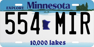 MN license plate 554MIR