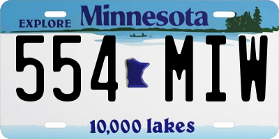 MN license plate 554MIW