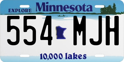 MN license plate 554MJH