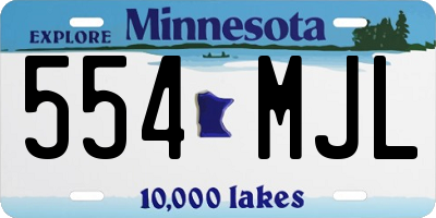 MN license plate 554MJL