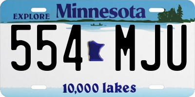 MN license plate 554MJU