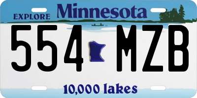 MN license plate 554MZB