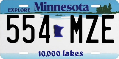 MN license plate 554MZE