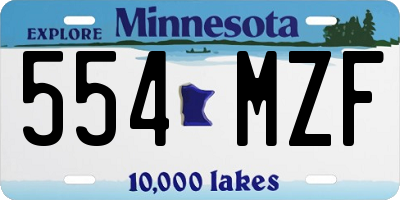 MN license plate 554MZF