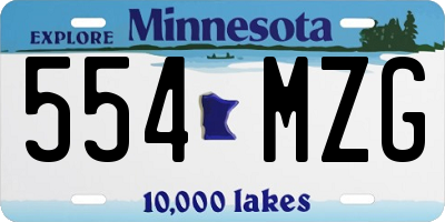 MN license plate 554MZG
