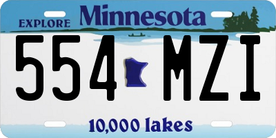 MN license plate 554MZI