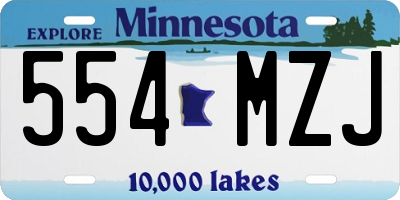 MN license plate 554MZJ
