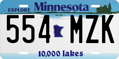MN license plate 554MZK