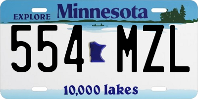 MN license plate 554MZL