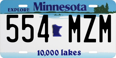 MN license plate 554MZM
