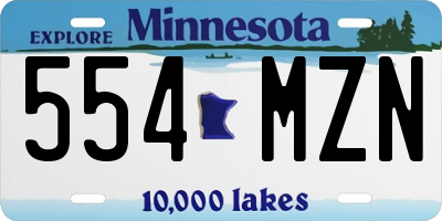MN license plate 554MZN