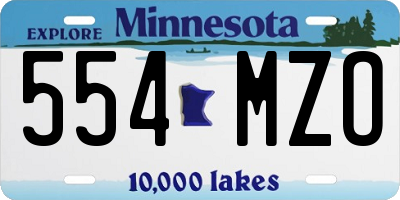 MN license plate 554MZO