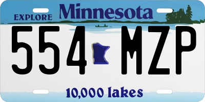 MN license plate 554MZP