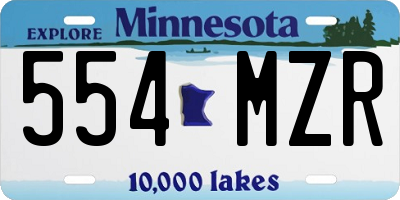 MN license plate 554MZR