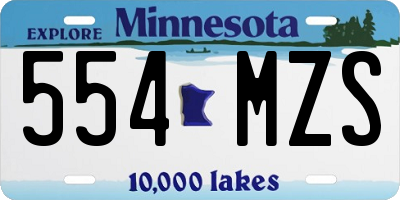 MN license plate 554MZS