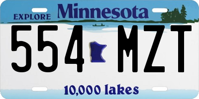 MN license plate 554MZT