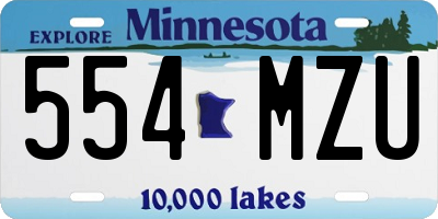 MN license plate 554MZU