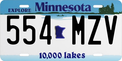 MN license plate 554MZV