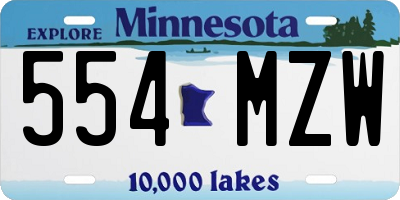 MN license plate 554MZW