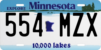 MN license plate 554MZX