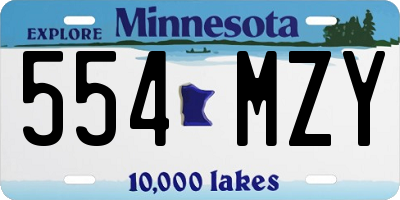 MN license plate 554MZY