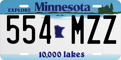 MN license plate 554MZZ