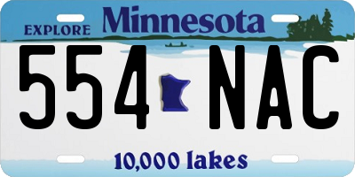 MN license plate 554NAC