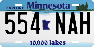 MN license plate 554NAH