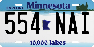 MN license plate 554NAI
