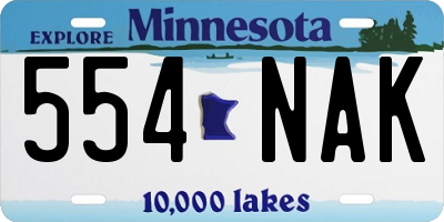 MN license plate 554NAK