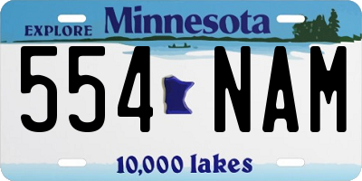 MN license plate 554NAM