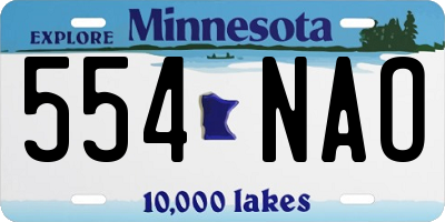 MN license plate 554NAO