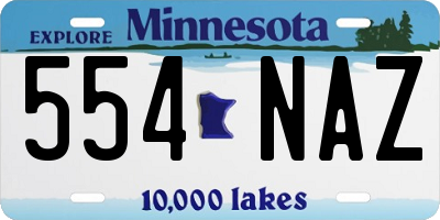 MN license plate 554NAZ