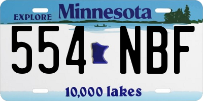 MN license plate 554NBF