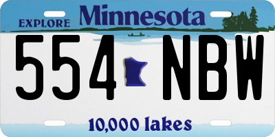 MN license plate 554NBW