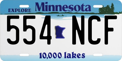MN license plate 554NCF