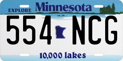 MN license plate 554NCG