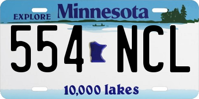 MN license plate 554NCL