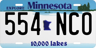 MN license plate 554NCO