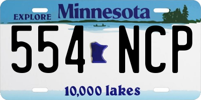MN license plate 554NCP