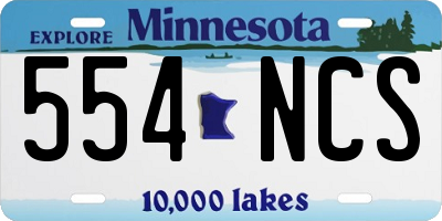MN license plate 554NCS