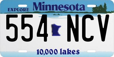 MN license plate 554NCV